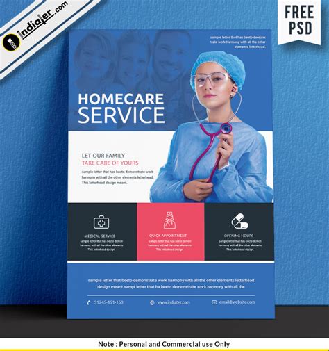 Free Home Health Care Service Flyer PSD Template | Home health care, Health care services